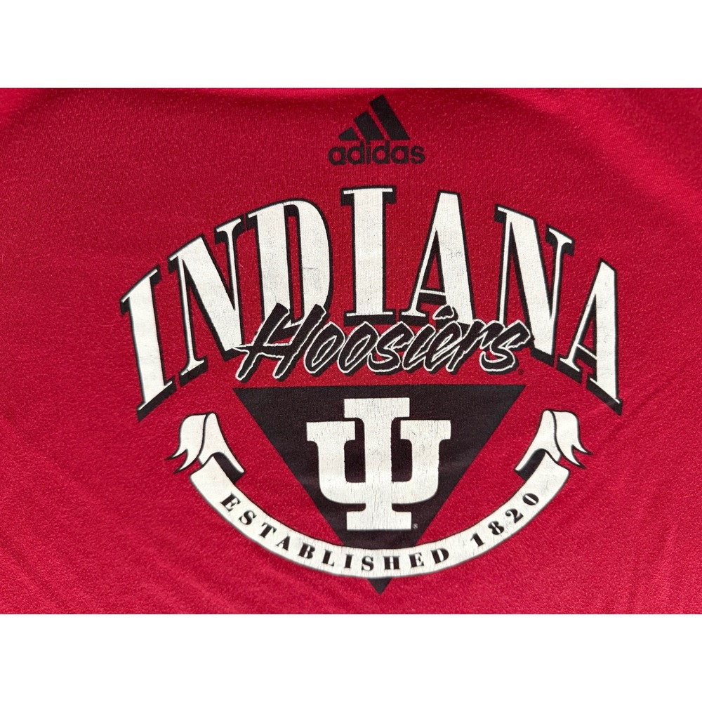 Adidas Indiana Hoosiers T-Shirt Mens XL Red Graphic Short Sleeve NCAA IU Tee